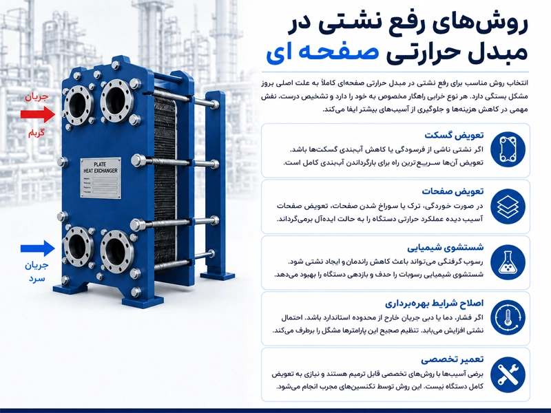 بهترین روش رفع نشتی در مبدل حرارتی صفحه ای